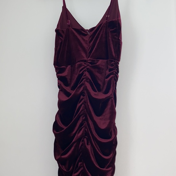 Burgundy Suede Dress . Size M .Spandex - Picture 5 of 5